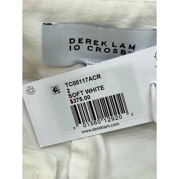 Derek Lam 10 Crosby Women's Maeve Front Slit Trousers Pants in Soft White Size 2 - Picture 6 of 13